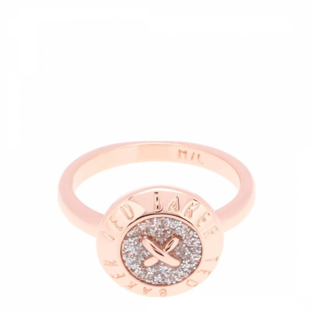 Ted Baker Glitter Dust Rose Gold Ester Enamel Button Ring